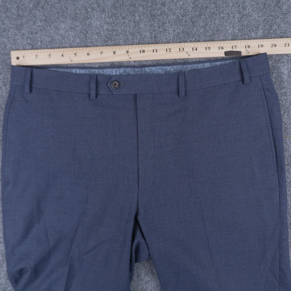 Lauren Ralph Lauren Dress Pants Mens 38x34 Blue‎ Windowpane Check Flat Front - Picture 6 of 11